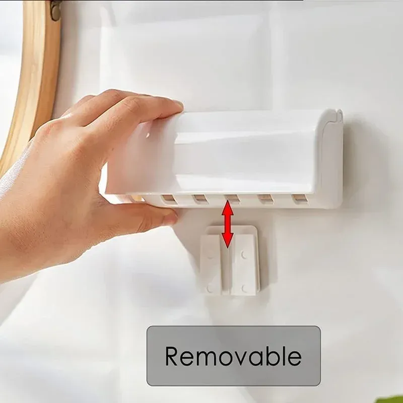 Support mural simple pour brosse à dents, sans perçage 3
