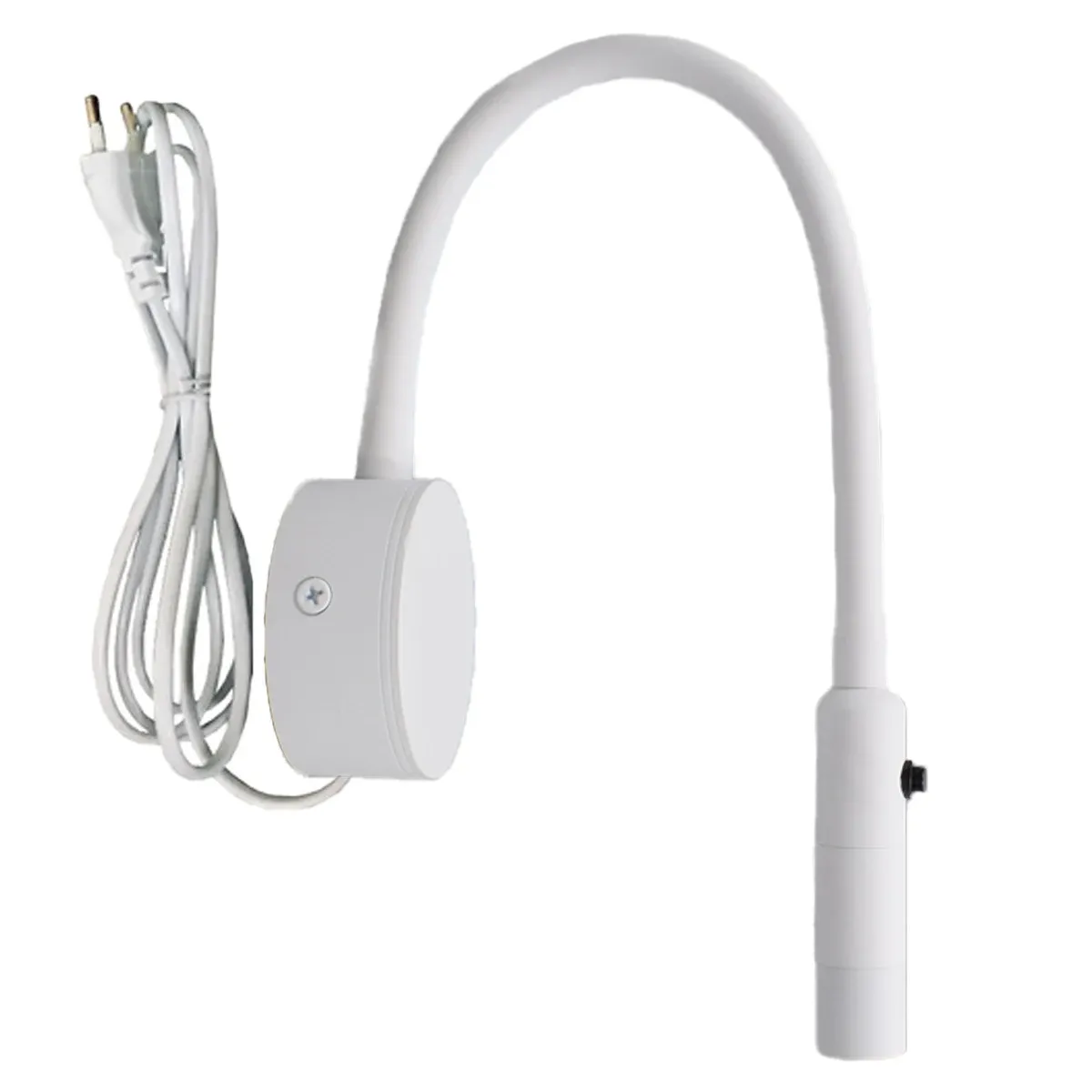 Lampe LED flexible à fixation murale 1 W / 3 W avec col de cygne, idéale pour la lecture, l'étude, le chevet, l'hôtel ou la tête de lit, avec interrupteur 9