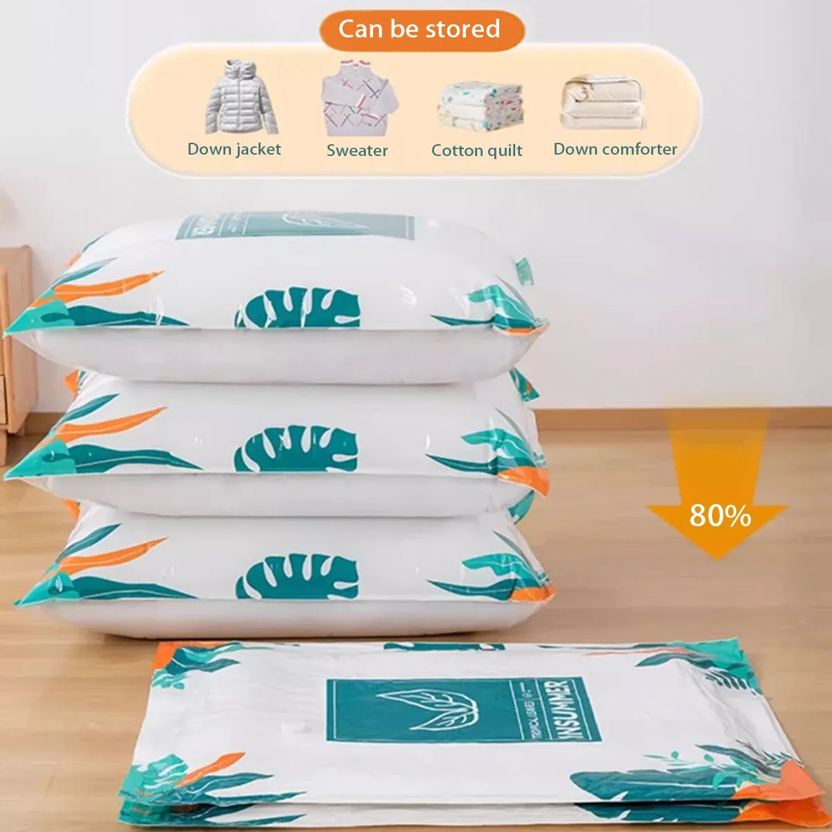 Sac de compression sous vide réutilisable, épais et imperméable, pour vêtements et couette 3
