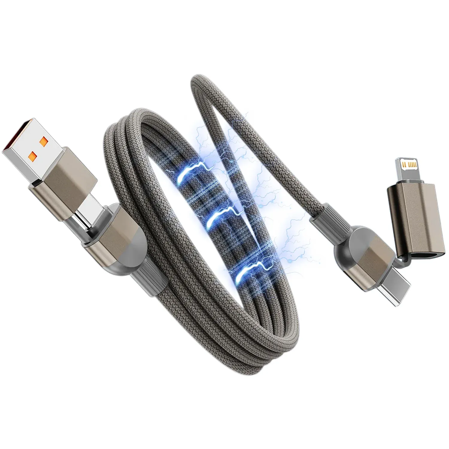 Câble de charge rapide magnétique 2-en-2 multi-protocoles 27 W USB-C vers USB-C, 1 m, compatible iPhone, iPad, Xiaomi, Samsung et Huawei 6