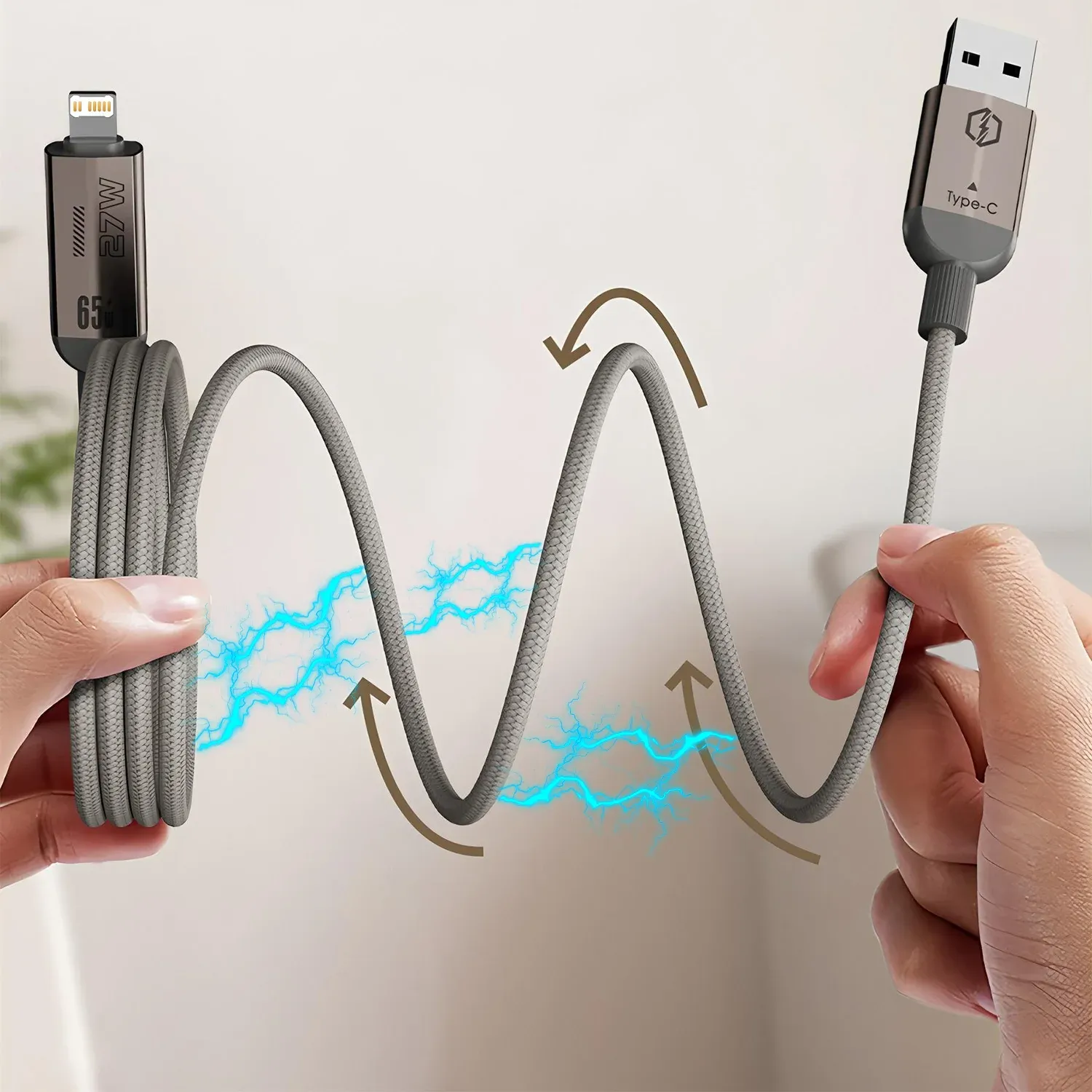 Câble de charge rapide magnétique 2-en-2 vue d'ensemble