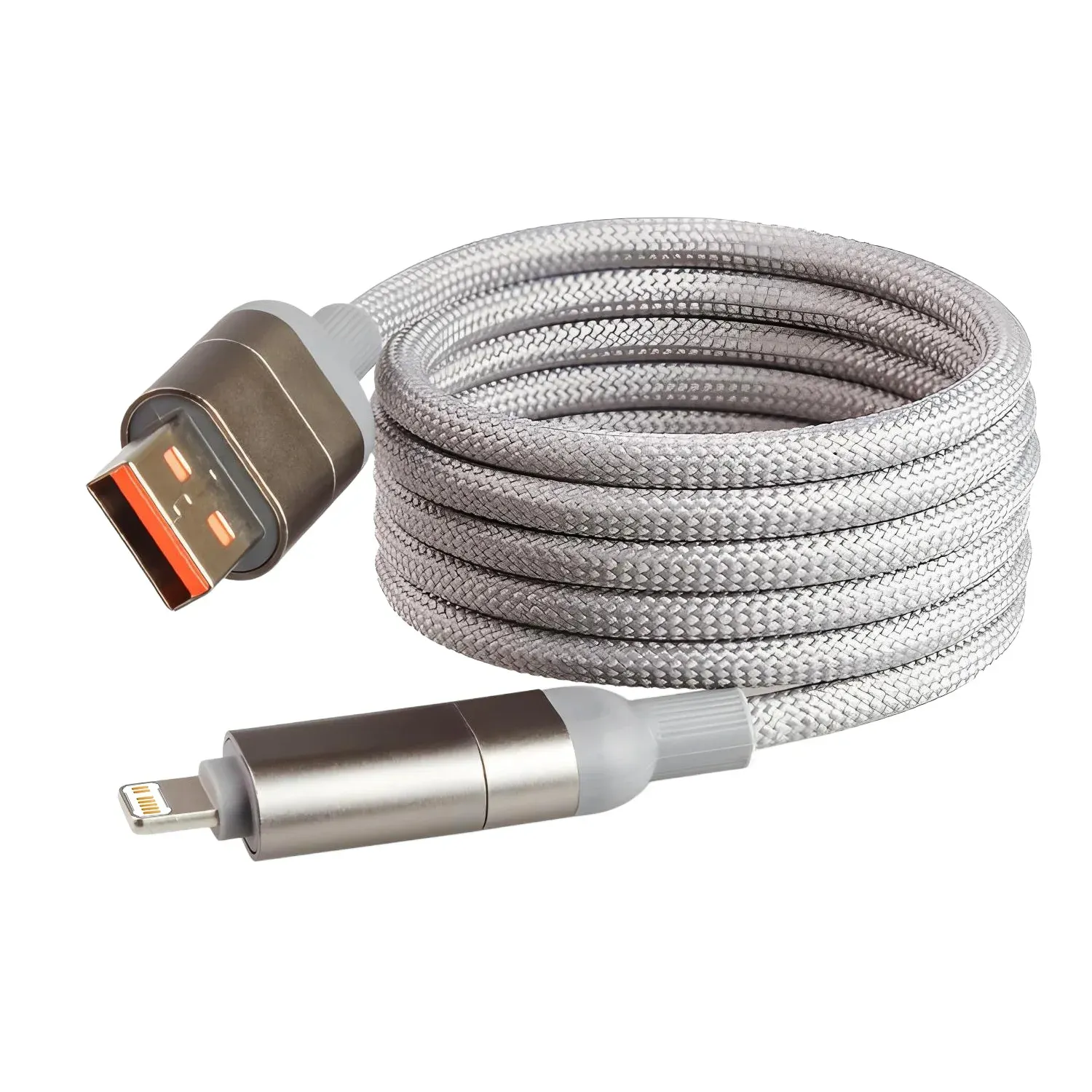 Câble de charge rapide magnétique 2-en-2 multi-protocoles 27 W USB-C vers USB-C, 1 m, compatible iPhone, iPad, Xiaomi, Samsung et Huawei 7