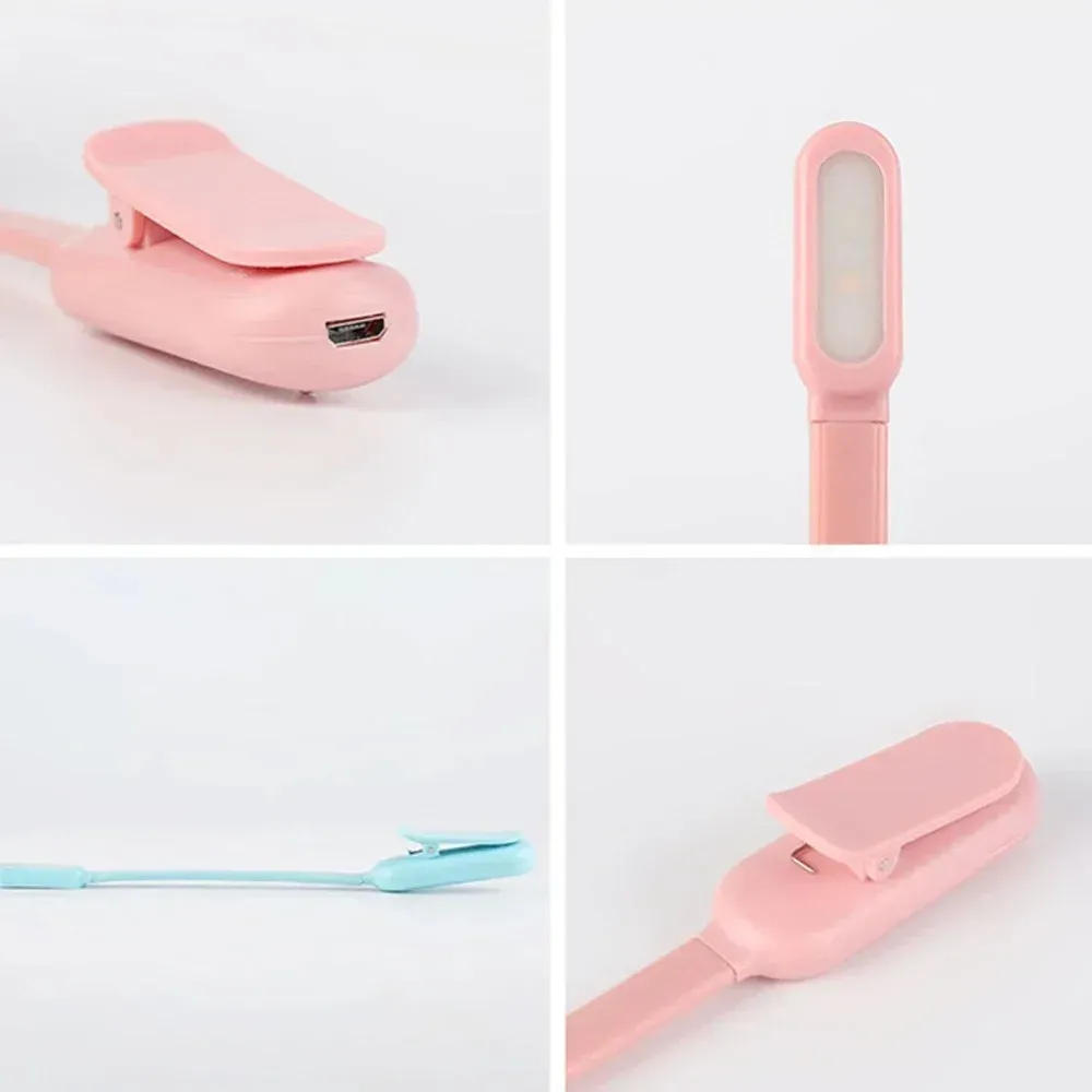 Mini lampe de lecture LED à pince - 3 niveaux de luminosité, rechargeable par USB, idéale pour les voyages, la chambre et la lecture 6