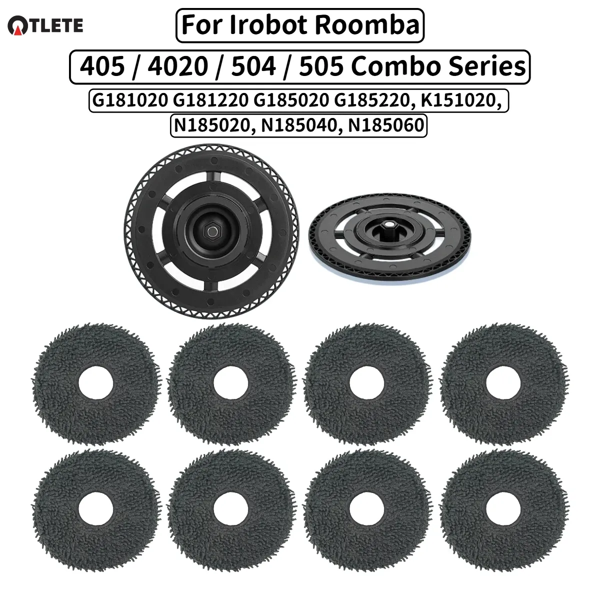 Support de serpillière pour aspirateur robot compatible iRobot Roomba série 400 (405, 4020, 504, 505)