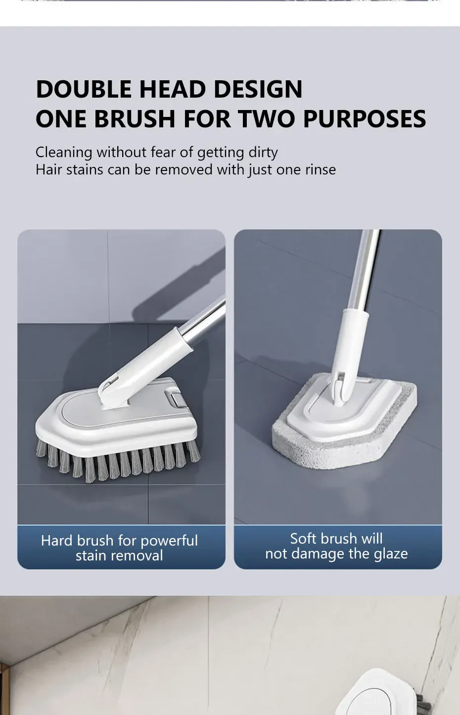 Brosse de nettoyage, détail de la tête de brosse