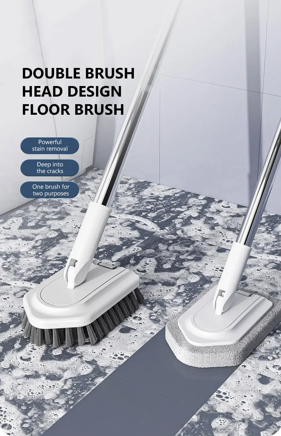 Brosse de nettoyage pour salle de bain, vue générale