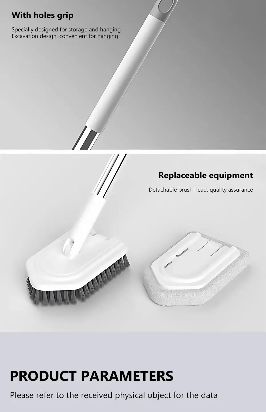 Brosse de nettoyage, détail de la tête amovible