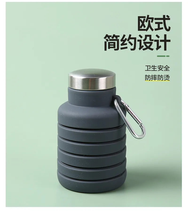 Gourde pliable en silicone, vue d'ensemble