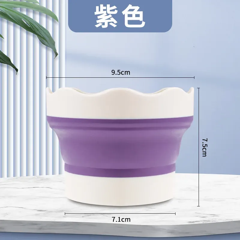Mini seau à peinture pliable en silicone pour le lavage des pinceaux, palette de peinture, stylo de lavage artistique, tasse, nettoyeur de pinceaux de maquillage, bol de nettoyage 8