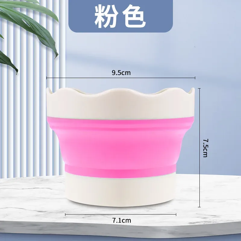 Mini seau à peinture pliable en silicone pour le lavage des pinceaux, palette de peinture, stylo de lavage artistique, tasse, nettoyeur de pinceaux de maquillage, bol de nettoyage 9