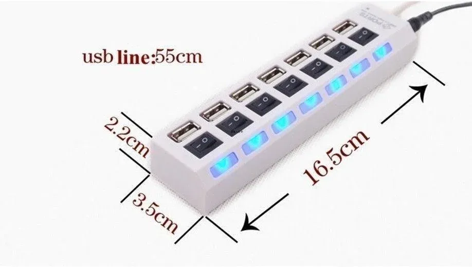 Hub USB multi-ports en situation d'utilisation