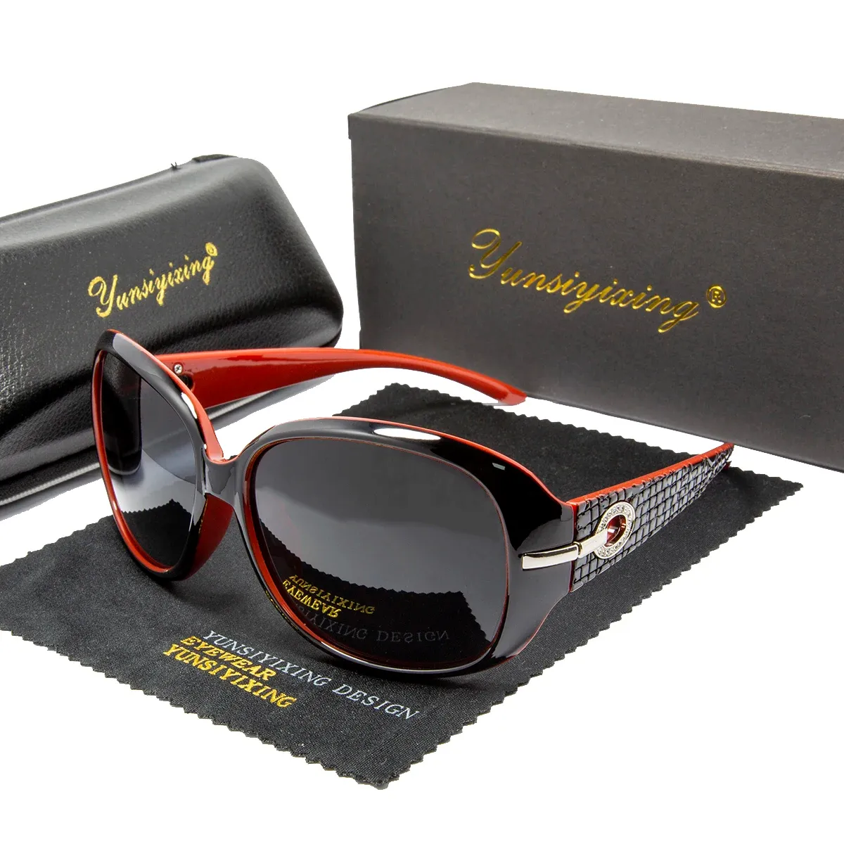 Lunettes de soleil polarisées pour femme, design classique et tendance, grand cadre, verres polarisés, style vintage, modèle ST2012 12