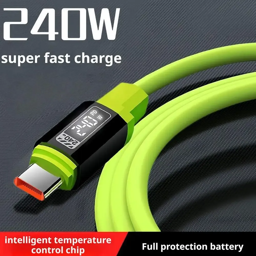 Câble de données USB vers USB-C et USB-C vers USB-C 240 W, compatible Huawei, Xiaomi, Samsung, OPPO et vivo, sans affichage numérique