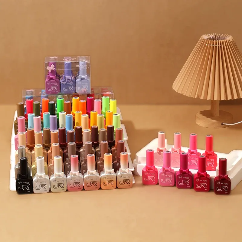 JR Kit de Vernis Gel UV LED à Tremper, Rouge, Rose et Nude, 9 Pièces, 15 ml 1