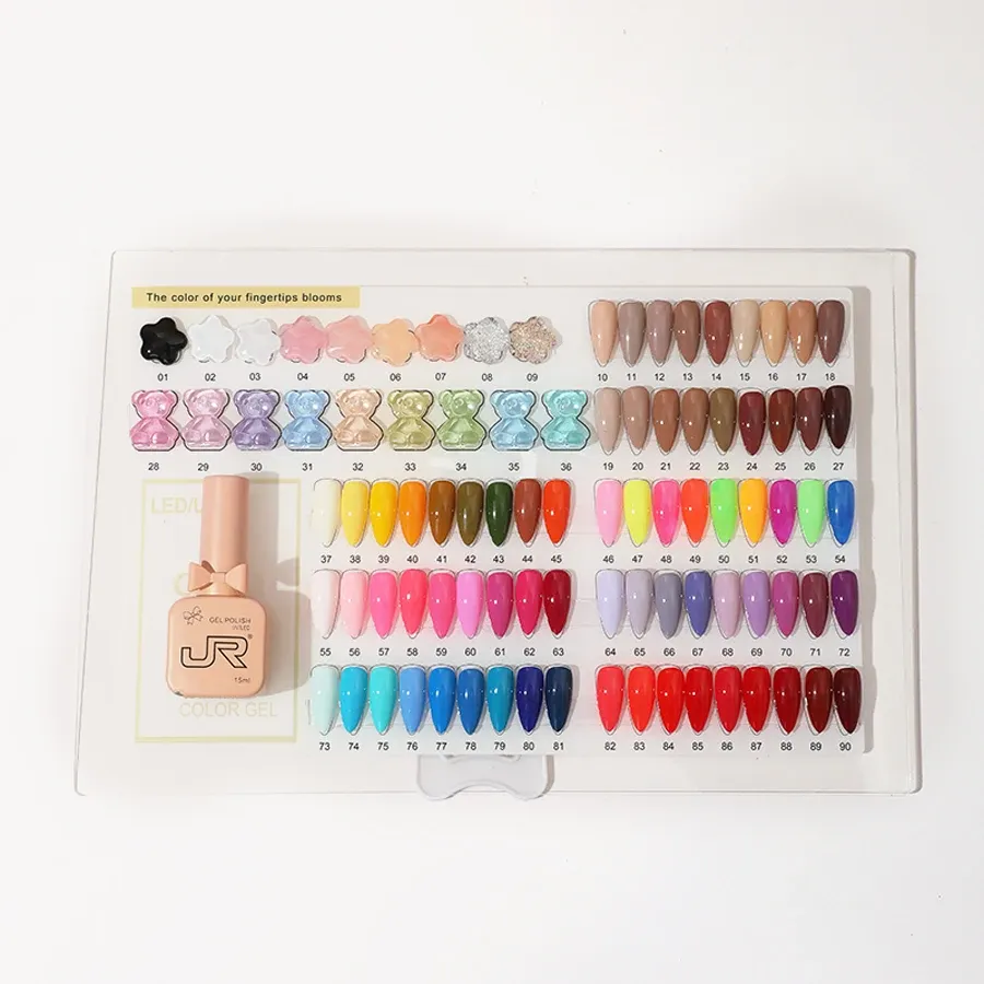 JR Kit de Vernis Gel UV LED à Tremper, Rouge, Rose et Nude, 9 Pièces, 15 ml 3