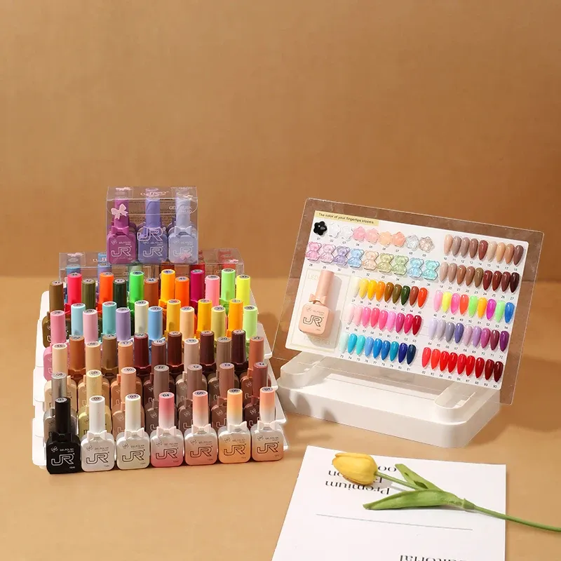 JR Kit de Vernis Gel UV LED à Tremper, Rouge, Rose et Nude, 9 Pièces, 15 ml 2