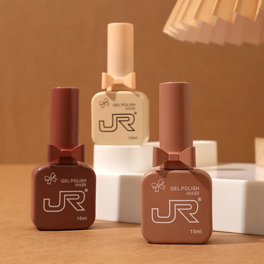 JR Kit de Vernis Gel UV LED à Tremper, Rouge, Rose et Nude, 9 Pièces, 15 ml 4