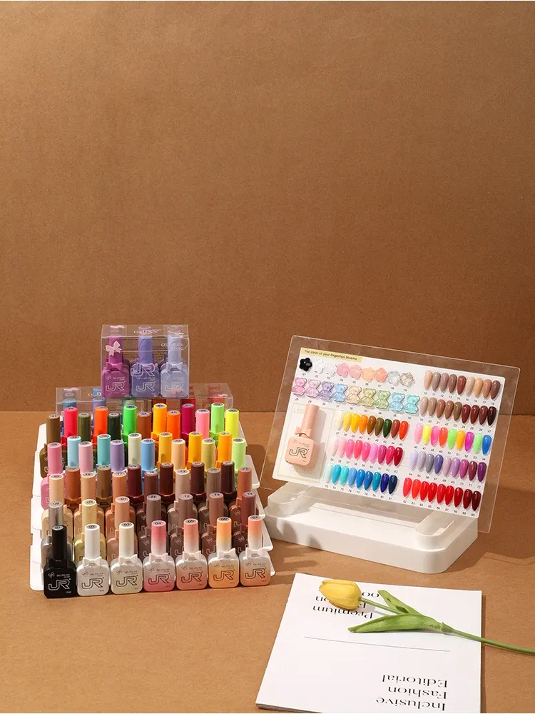 JR Kit de Vernis Gel UV LED à Tremper, Rouge, Rose et Nude, 9 Pièces, 15 ml 5