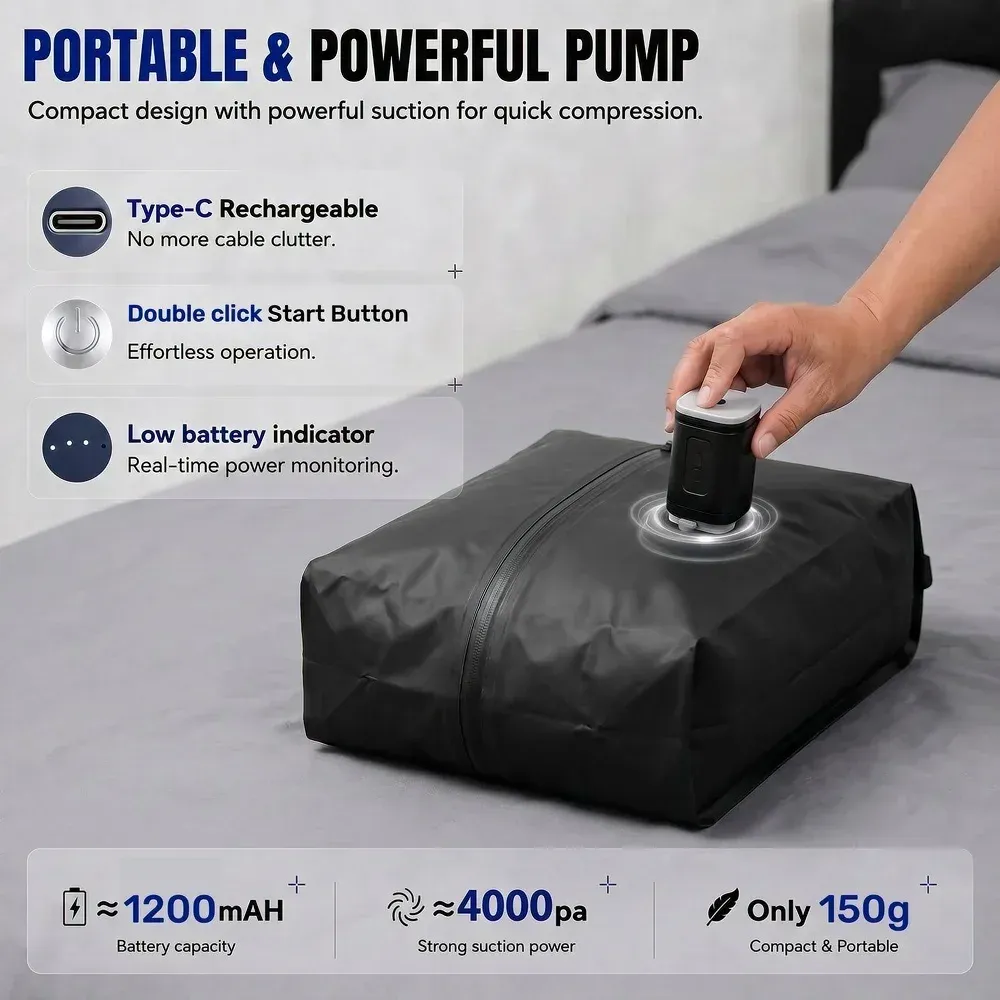 Sacs de rangement sous vide en TPU étanches et résistants aux déchirures pour vêtements et voyages 4
