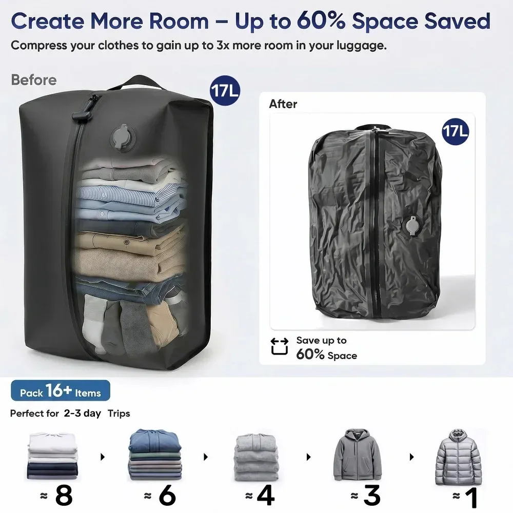 Sacs de rangement sous vide en TPU étanches et résistants aux déchirures pour vêtements et voyages 5