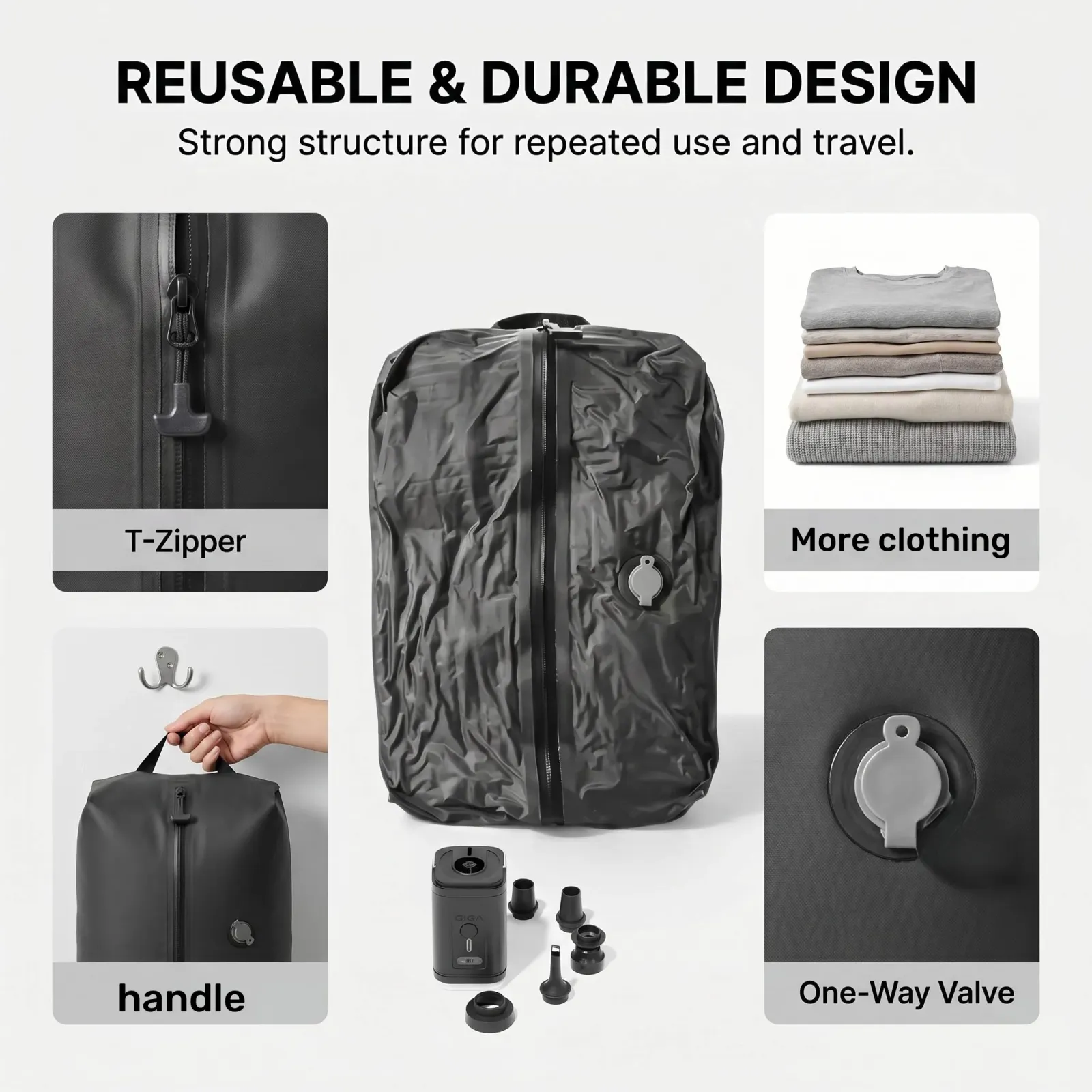 Sac GIGA réutilisable en voyage
