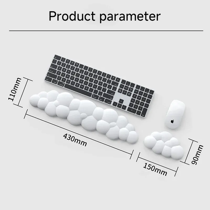 Tapis de souris ergonomique avec repose-poignet, antidérapant, design Cloud pour gamers 5