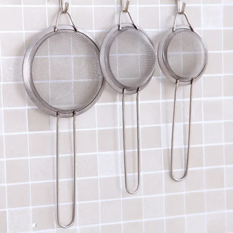 Passoire fine en acier inoxydable avec poignée et crochet robustes, tamis pour jus et lait de soja, lot de 3 ustensiles de cuisine 2