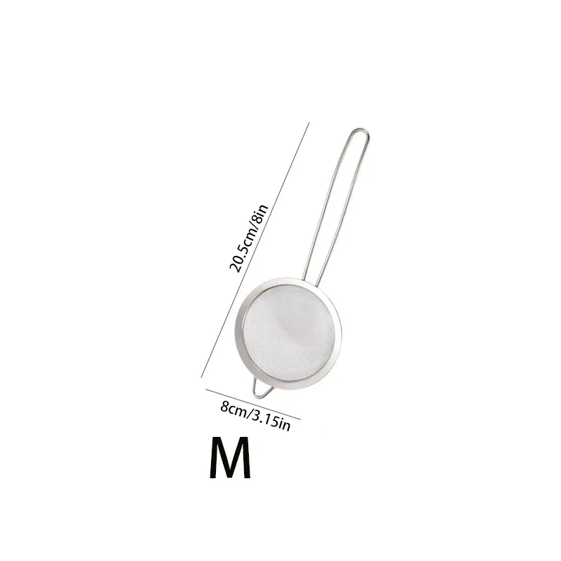 Passoire fine en acier inoxydable avec poignée et crochet robustes, tamis pour jus et lait de soja, lot de 3 ustensiles de cuisine 7