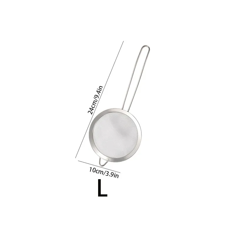 Passoire fine en acier inoxydable avec poignée et crochet robustes, tamis pour jus et lait de soja, lot de 3 ustensiles de cuisine 9