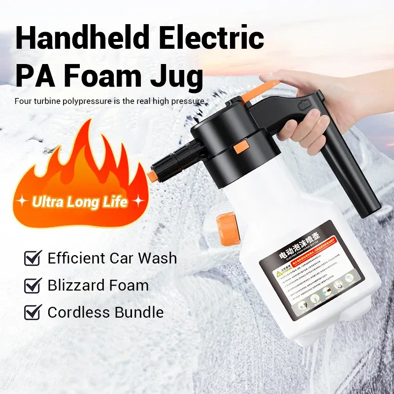 LEIBOO Pulvérisateur de mousse électrique 2 L rechargeable pour lavage de voiture 2