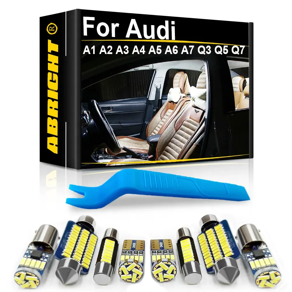 Éclairage intérieur LED Canbus pour voiture Audi A1, A2, A3 (8P, 8V, 8L), A4 (B5, B6, B7, B8), A5 (8T), A6 (C5, C6, C7), A7, A8 (D2, D3), Q3, Q5, Q7 (8X)