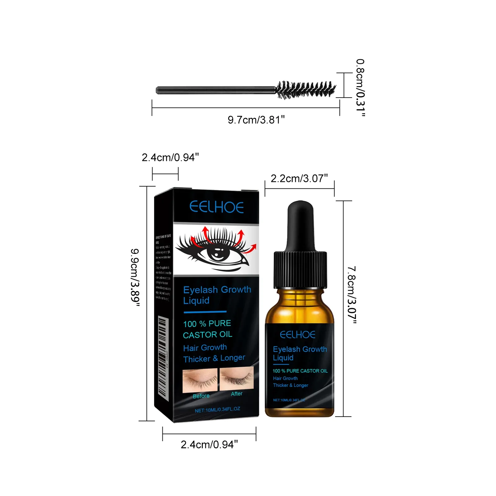 Sérum liquide naturel à l'huile de ricin pour sourcils