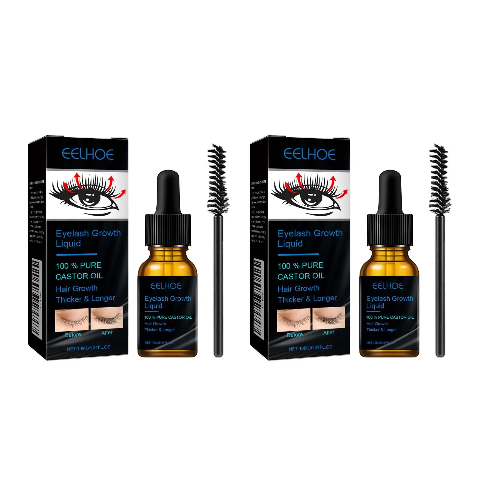 Sérum liquide naturel à l'huile de ricin pour sourcils et cils, favorise une pousse épaisse et harmonieuse, produit de maquillage pour femme 8