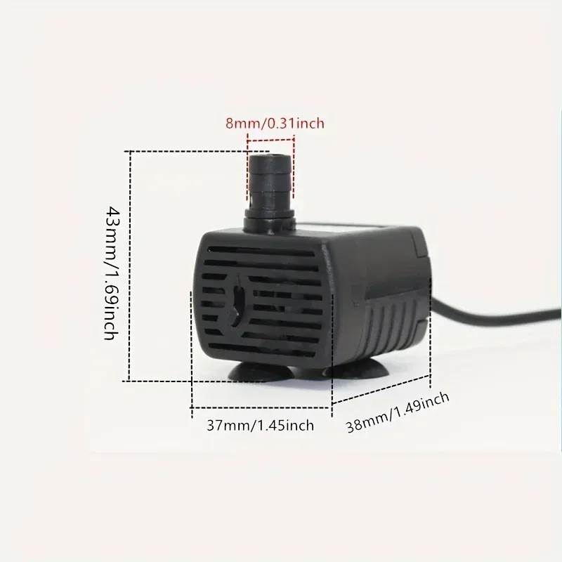 Mini pompe submersible USB 5 V, 3 W, 500 L/h pour fontaine, aquarium et distributeur d'eau pour animaux 2