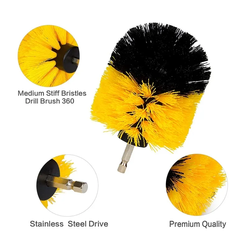 Ensemble de 3 brosses rotatives pour perceuse, outil de lavage de voiture 5