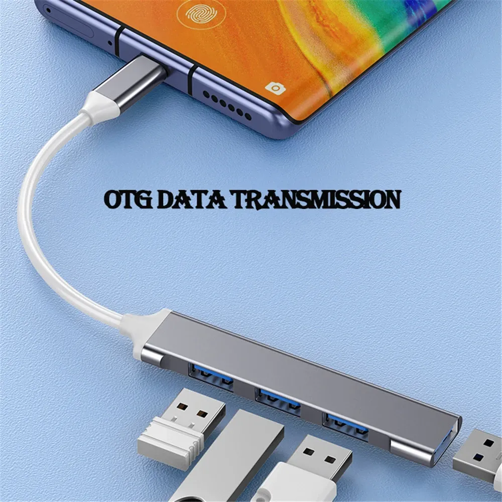 Hub USB 3.0 à 4 ports, haute vitesse, USB-C, séparateur 5 Gbps pour PC, multiport USB 3.0 / 2.0 6