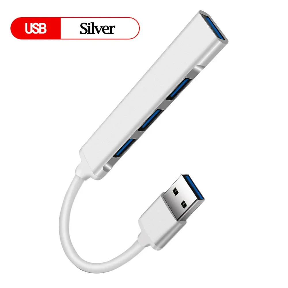 Hub USB 3.0 à 4 ports, haute vitesse, USB-C, séparateur 5 Gbps pour PC, multiport USB 3.0 / 2.0 12