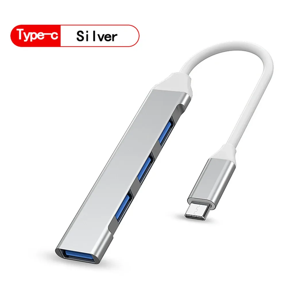 Hub USB 3.0 à 4 ports, haute vitesse, USB-C, séparateur 5 Gbps pour PC, multiport USB 3.0 / 2.0 10