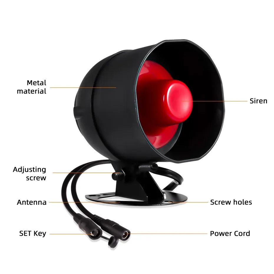KERbiomtuya Système d'alarme de sécurité intelligent sans fil avec sirène, détecteur de mouvement et capteur de porte, Wi-Fi, compatible Google Home et Alexa, 433 MHz 4