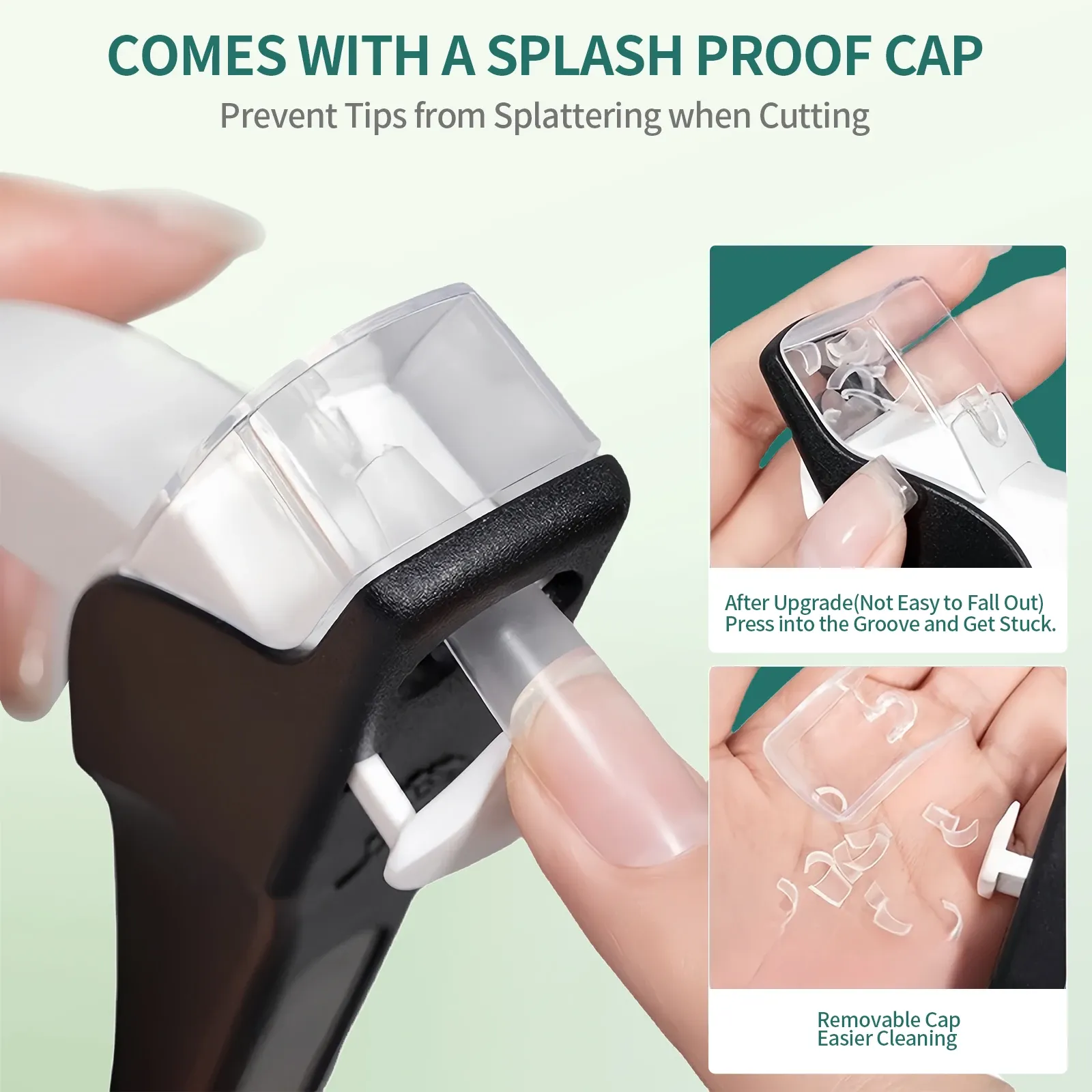 Coupe-ongles en forme de U en acrylique, ciseaux pour faux ongles avec pointe fine, coupe-bords pour manucure avec calibre intégré 2