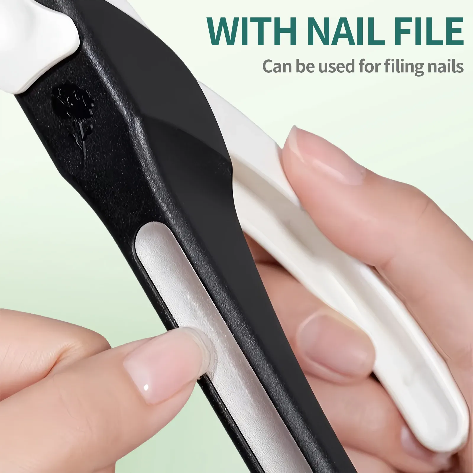 Coupe-ongles en forme de U en acrylique, ciseaux pour faux ongles avec pointe fine, coupe-bords pour manucure avec calibre intégré 5