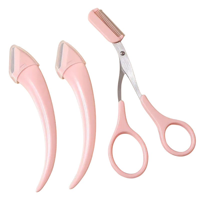 Couteau de coupe de sourcils, rasoir pour le visage et les sourcils pour femmes, ciseaux professionnels avec peigne, accessoires de grattoir 7