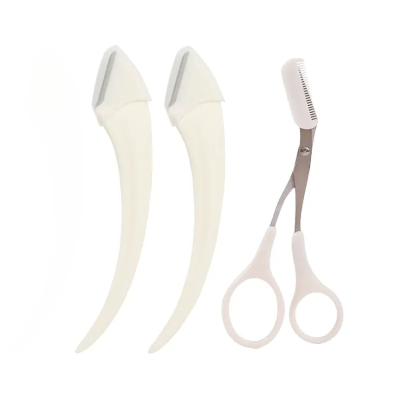 Couteau de coupe de sourcils, rasoir pour le visage et les sourcils pour femmes, ciseaux professionnels avec peigne, accessoires de grattoir 8