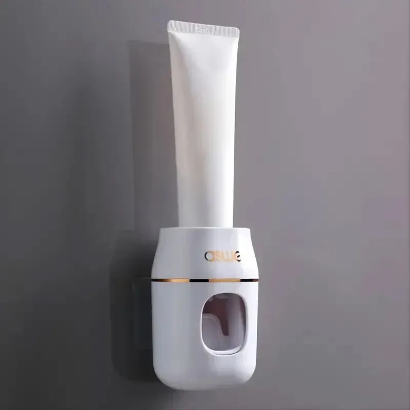 Lazy Gadget : Distributeur automatique de dentifrice avec support mural – Organisateur de salle de bain sans perçage 5