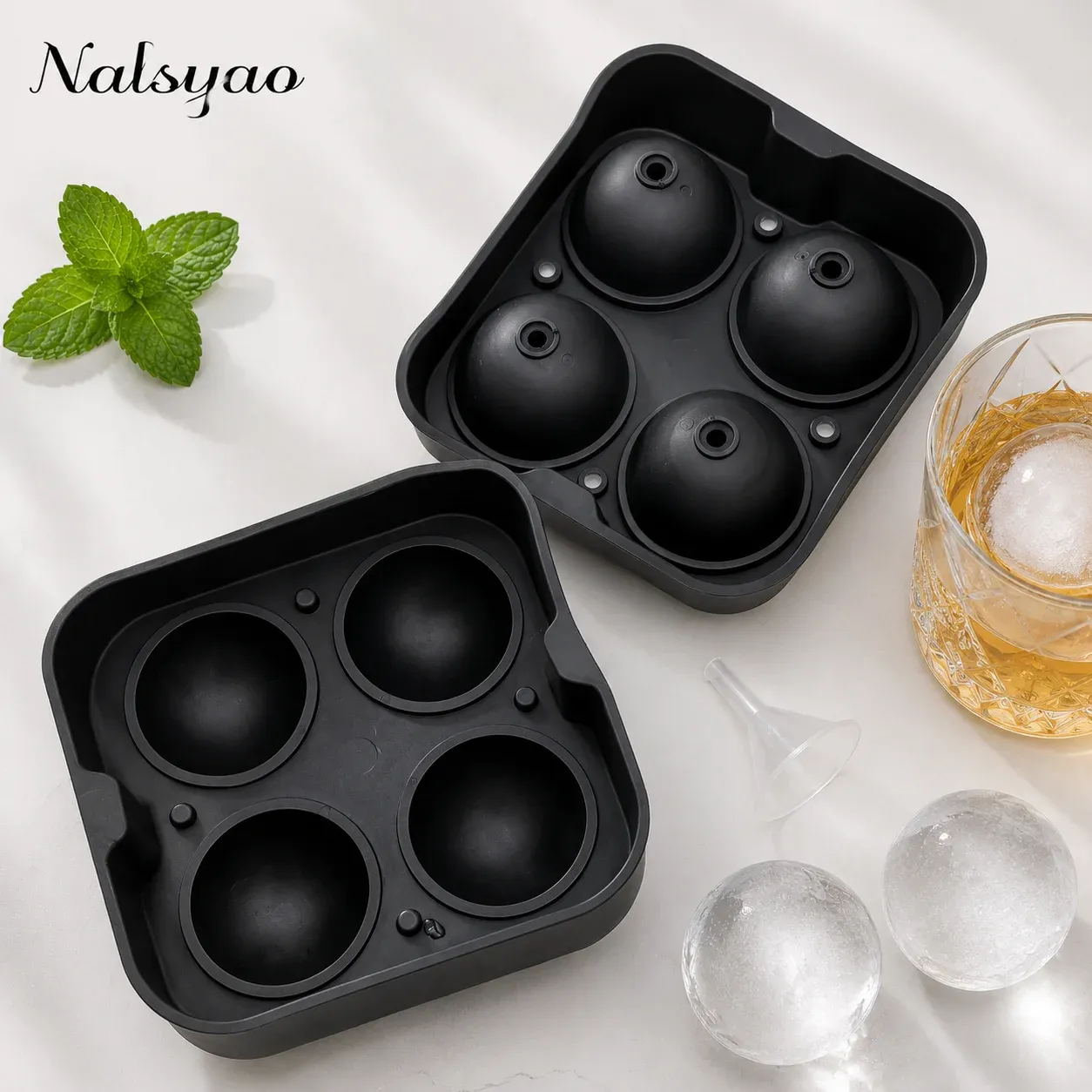 Moule à glaçons en silicone, machine à boules de glace 3D, grande sphère ronde, moule cube pour congélateur, outil de bar à cocktails pour whisky