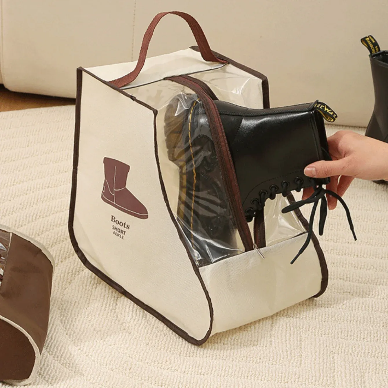 Sac de rangement pour bottes, protecteur de bottes hautes portable et étanche, idéal pour le rangement de voyage et sous le lit 2