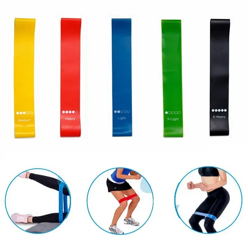 Lot de 5 bandes de résistance en caoutchouc pour yoga et Pilates 3