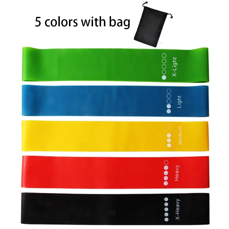 Lot de 5 bandes de résistance en caoutchouc pour yoga et Pilates 5