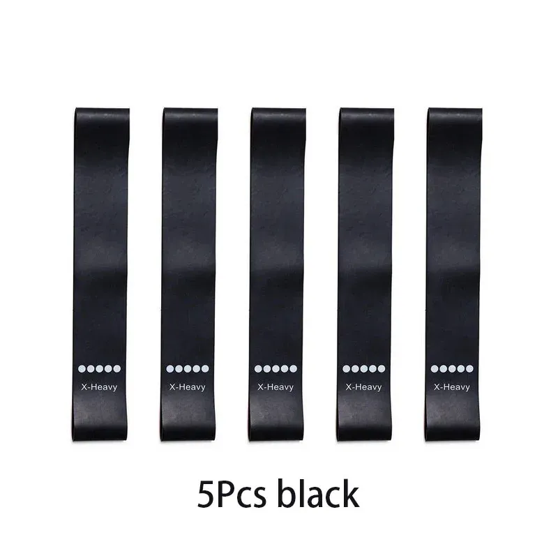 Lot de 5 bandes de résistance en caoutchouc pour yoga et Pilates 11
