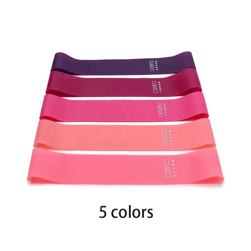 Lot de 5 bandes de résistance en caoutchouc pour yoga et Pilates 8